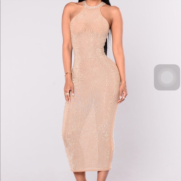 nude sparkle dress